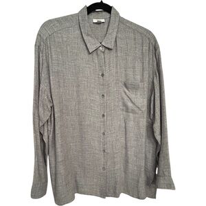 J.Jill Grey Long Sleeve Blouse Size Large